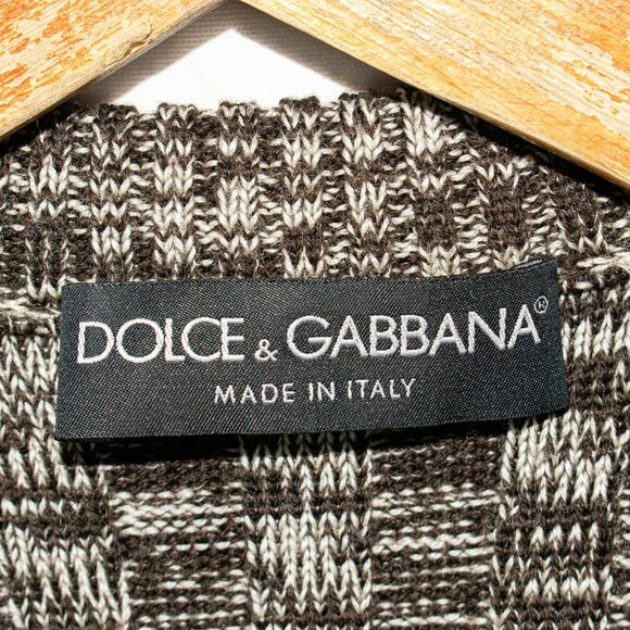 DOLCE & GABBANA Wool Knit V-neck Sweater Vest Color-block Size 40 - Picture 9 of 10